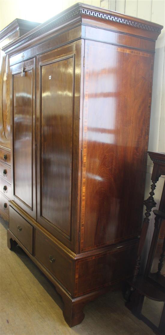 Inlaid mahogany two-door wardrobe